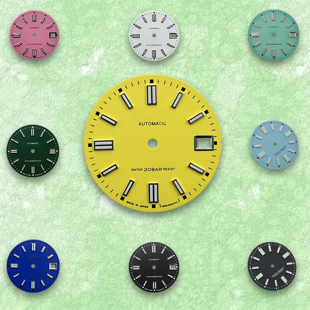 

28.5mm S Logo Dial Suitable For NH35/NH36 Japanese Automatic Movement Green Luminous Watch Modification Accessories