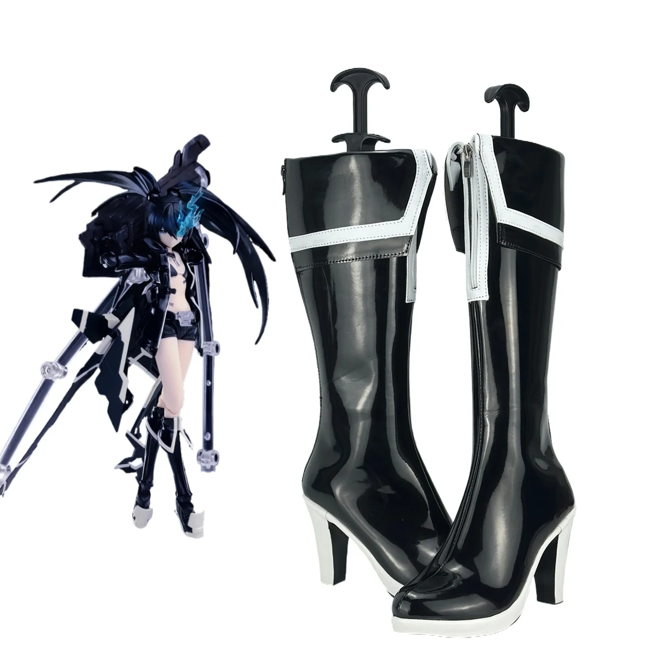 

BRS Rock Shooter Косплей Белые Черные Сапоги Обувь На Заказ