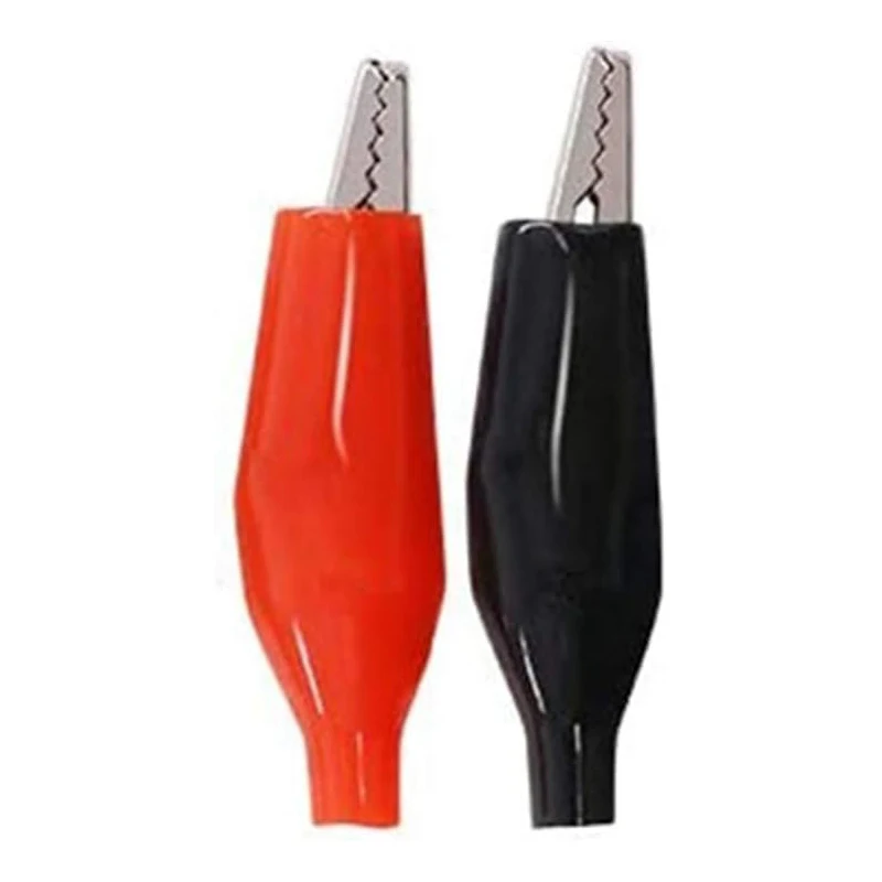 20Pcs 1.4''/28mm 35mm Alligator Clips Black Red Crocodile Electrical Test Clamps Jumper Helper Protective Insulation Cover image 3