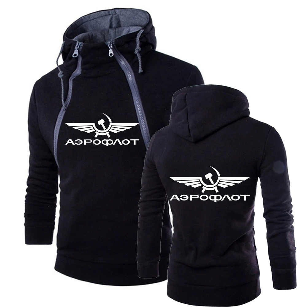 2024 New Aeroflot Aviation Russe Pilote Autumn and Winter Men Zipper Hoodie High-quality Causal Comfortable Harajuku Sports Tops