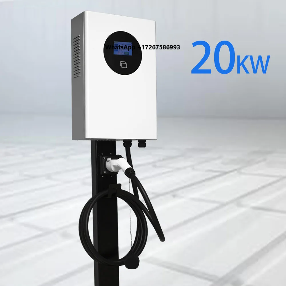 

New DC Wall-mounted Fast EV Car Charger Commercial DC Charging Station GBT CCS2 20KW 5m Cable Wallbox EV Charger
