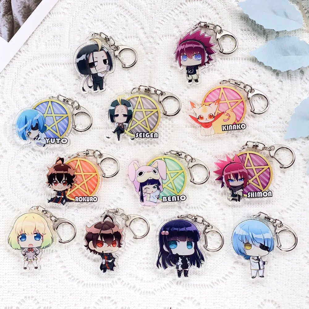 

12Pcs Anime Ao no Exorcist Blue Exorcist Keychain Acrylic Keyrings Bag Charms Backpack Pendant Prop Decoration Friends Gifts
