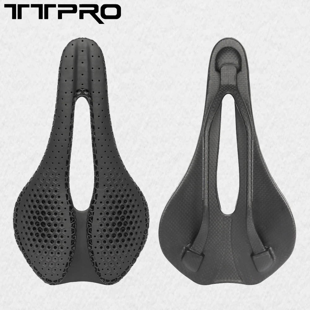 TTPRO 3D Printed Carbon Bicycle Saddle Ultralight Breathable Racing Bike Seat Cushion MTB Road Bike Cycling Parts