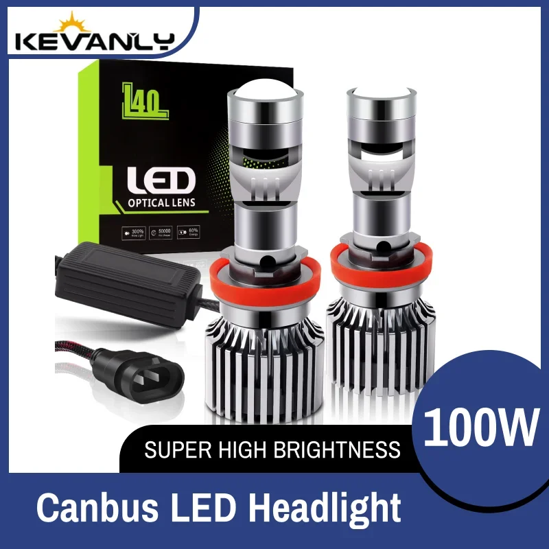 

2pcs H7 LED Laser Lens H11 LED Light H11 LED Car Headlight Bulb Mini Lens Projector 9005 HB3 9006 HB4 100W 8000LM 12V 6000K