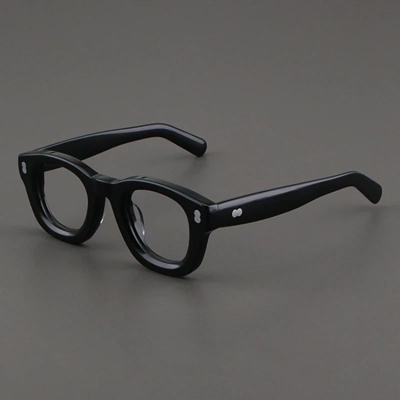 2024 Men Retro Square High Quality Acetate Matte Black Coarse Frame Thick Plate Women Myopia Optical Prescription Glasses Frame