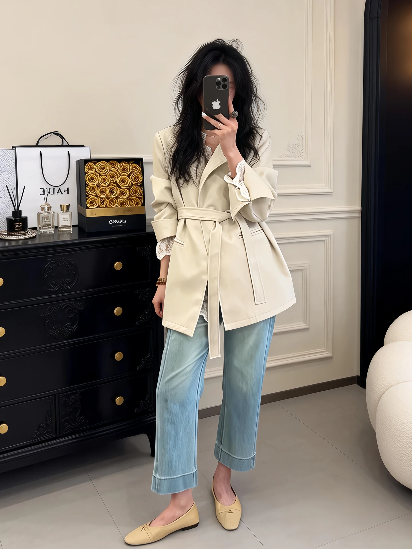 

Женская кожаная куртка в стиле ретро, свободного кроя, элегантная, в стиле Old Money, весна-осень, новый дизайн, премиум-класс, стройнящий силуэт