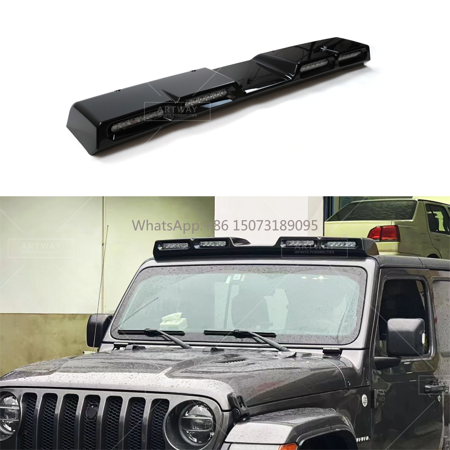 

High Quality Glossy Black Top Light LED Roof Light for Jeep Wrangler Car Exterior Accessories