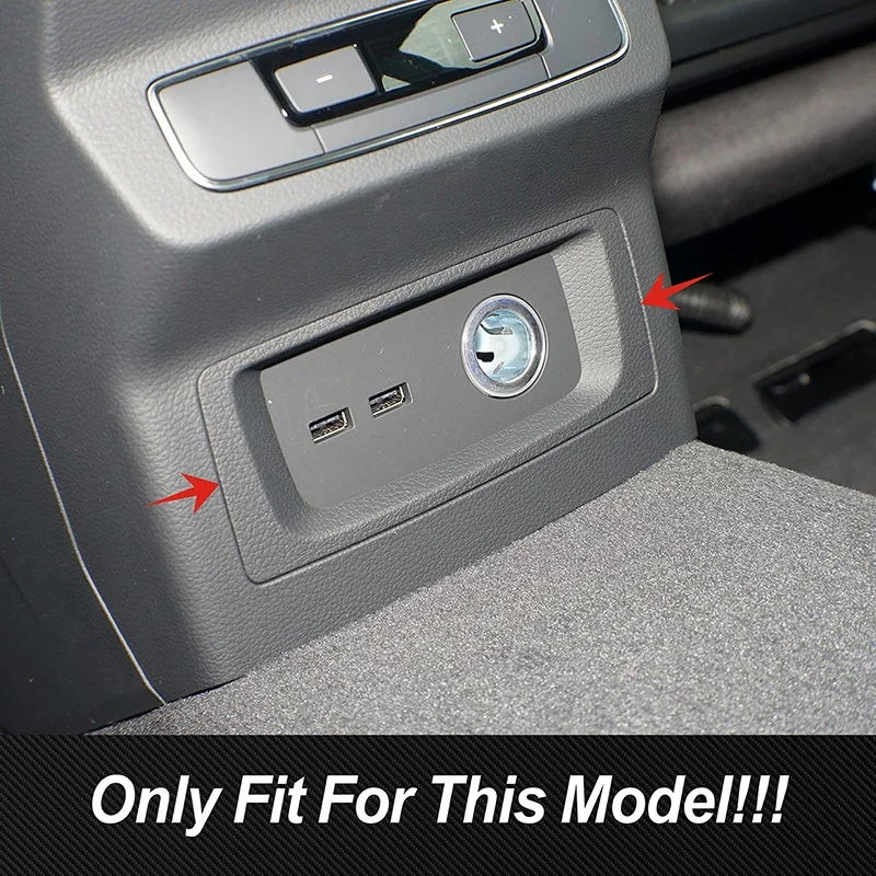 Car Rear Air Cigarette Lighter Panel Frame Decoration Stainless Steel Sticker Trim For Audi Q5 FY 2018-2022 Interior Accessories