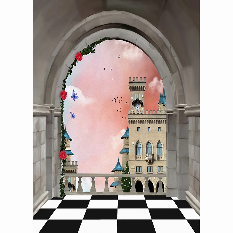 Nitree Palace European Style Retro Classicial Photography Backdrops Props Art Castle Architecture Studio Background ZS-01