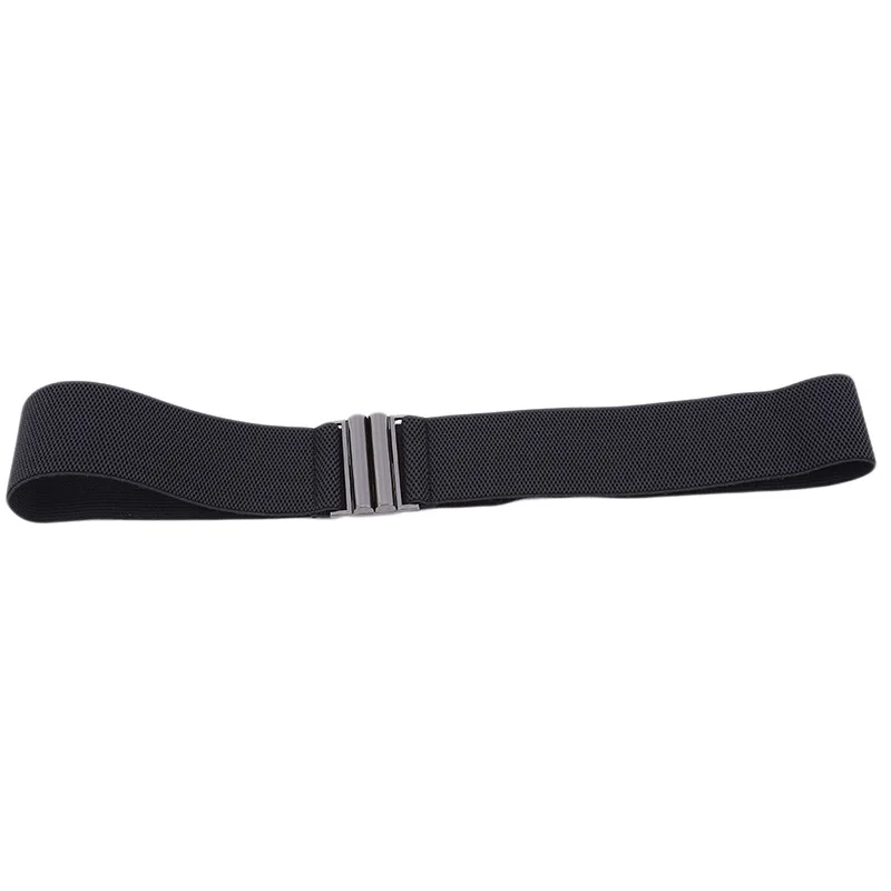Women Elastic Band Wide Belts Simple Down Coat Waist Belt Female Buckle Black Strap Dress Decoration Accessories image 3