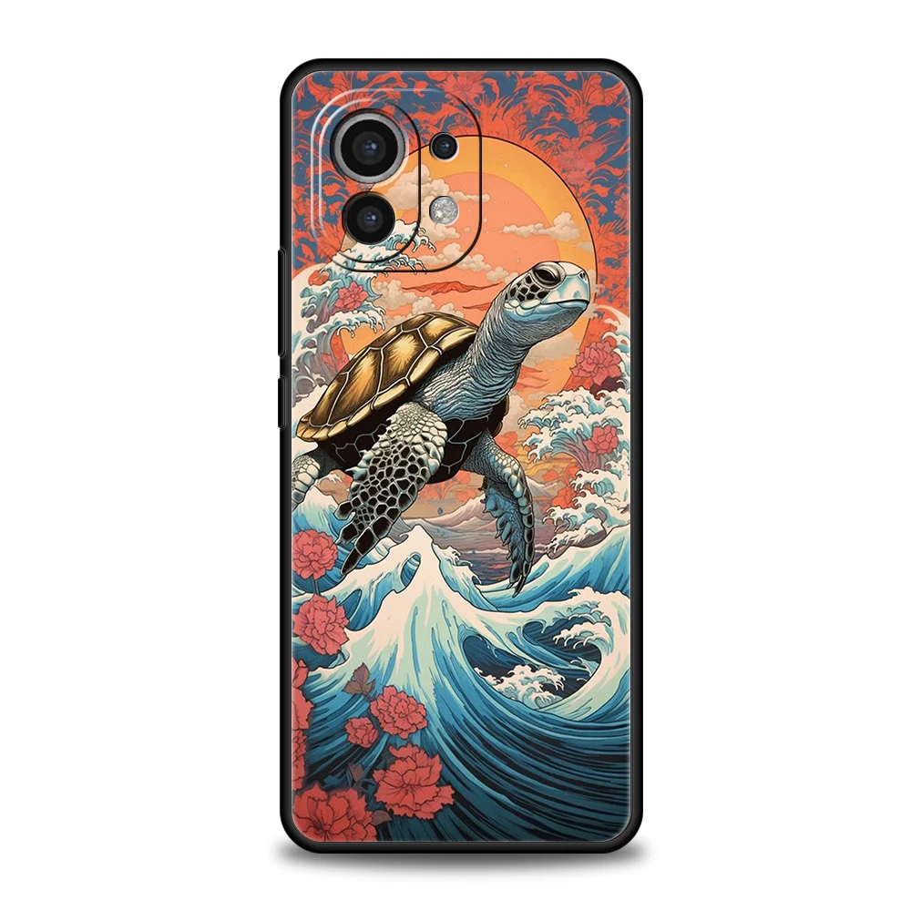 Ocean Animal Tortoise Phone Case Cover for Xiaomi Mi 15 14 13 12 11 Ultra 14T 13T 12T 11T 10T Pro Lite Shockproof Silicone Capas