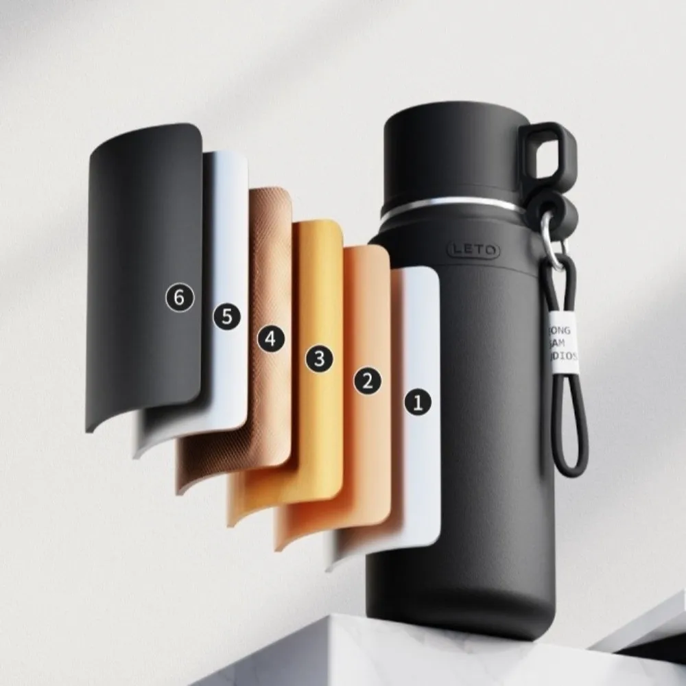 

800ml Stainless Steel Insulated Cup Double Wall Leakproof Thermal Water Bottle One Cover Two Use Heat-Resistant