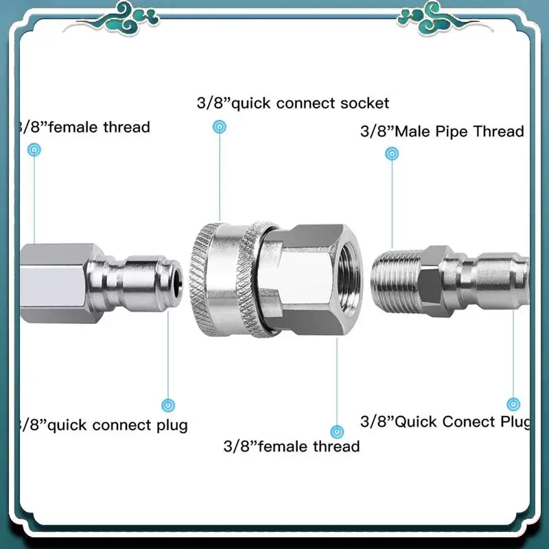 

A67K-4X NPT 3/8-дюймовый комплект быстрого разъема «папа» и «мама» и 4 шт. NPT 3/8-дюймовые шайбы под давлением, вилка быстрого разъема