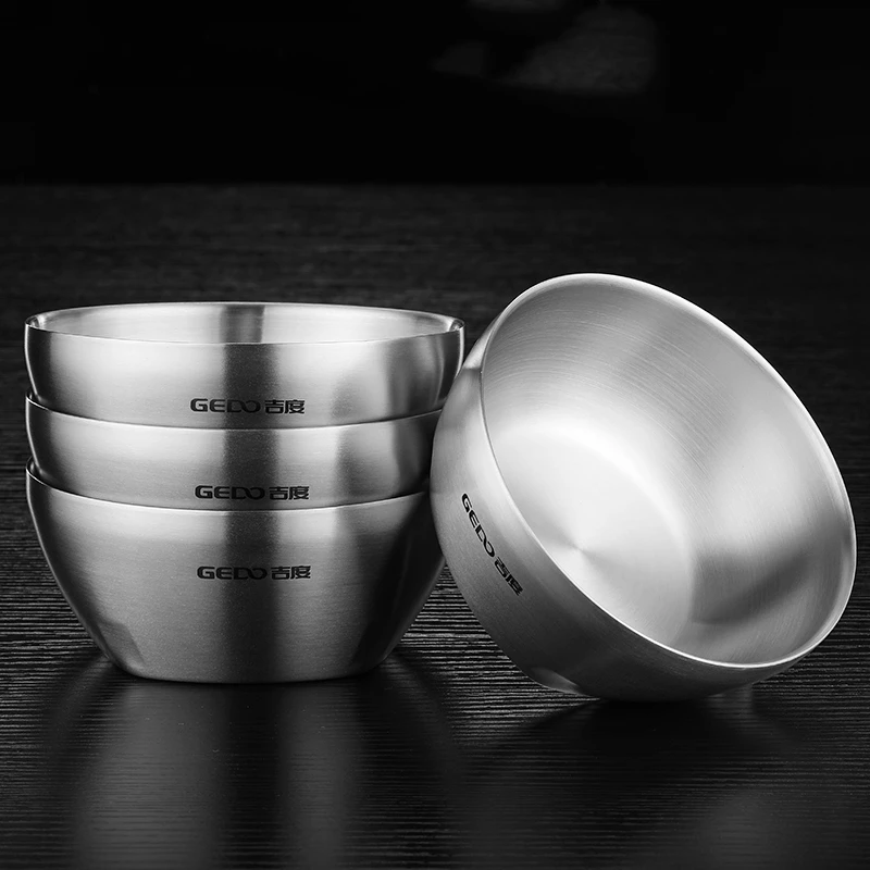 LFGB Certified Pure 304 Stainless Steel Baby Bowl 13.5cm Diameter Hollow Design Heat Insulation Food Container for Kid's Dining