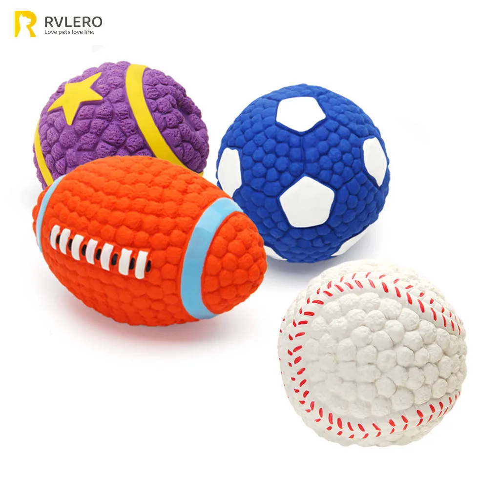 Best Pet Dog Toy Balls Squeak Puppy Toys Interesting Tennis Football Tooth Cleaning Cotton Filling Toys for Dogs Pet Supplies