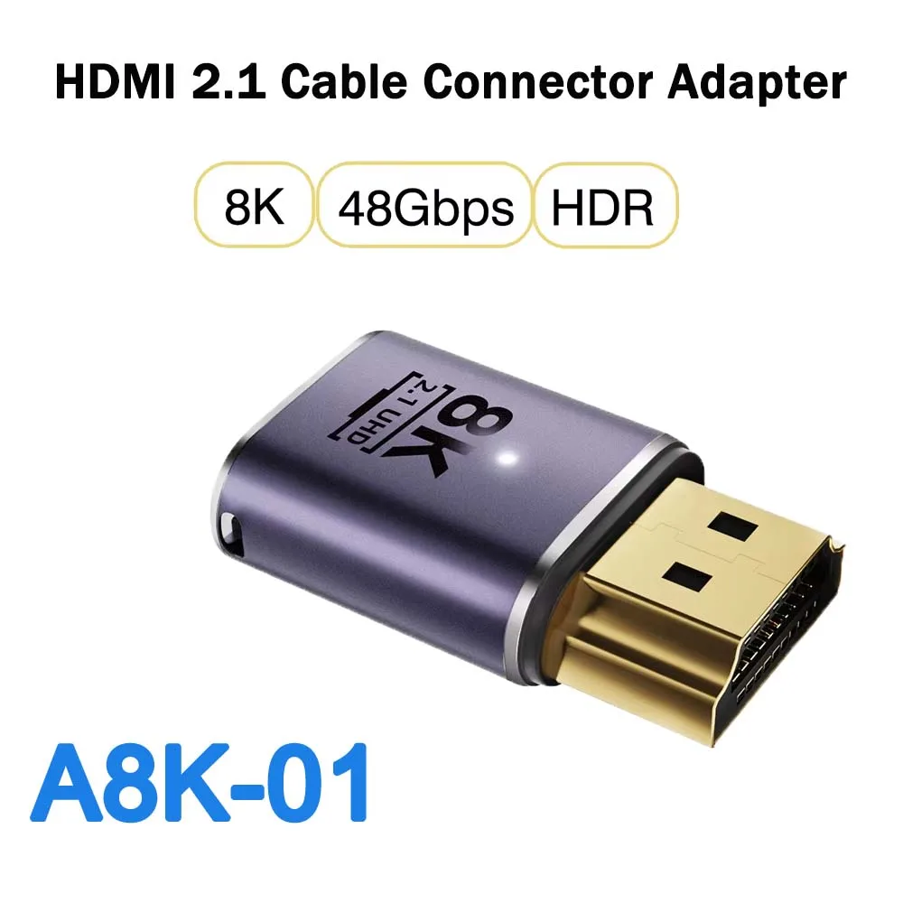 1-2pcs 8K@60Hz 2.1 Cable Adapter Male to Female Converter Splitter Support 4K@120Hz Straight HDMI-compatible Extender PC