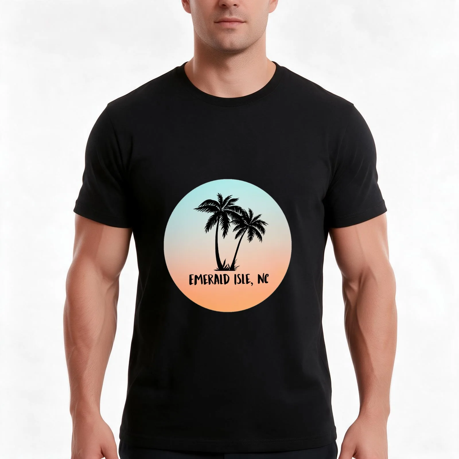 Emerald Isle NC T-Shirt Summer Casual Cotton Tee Oversized Streetwear Tops Vintage Graphic Print Loose Fit Short Sleeve