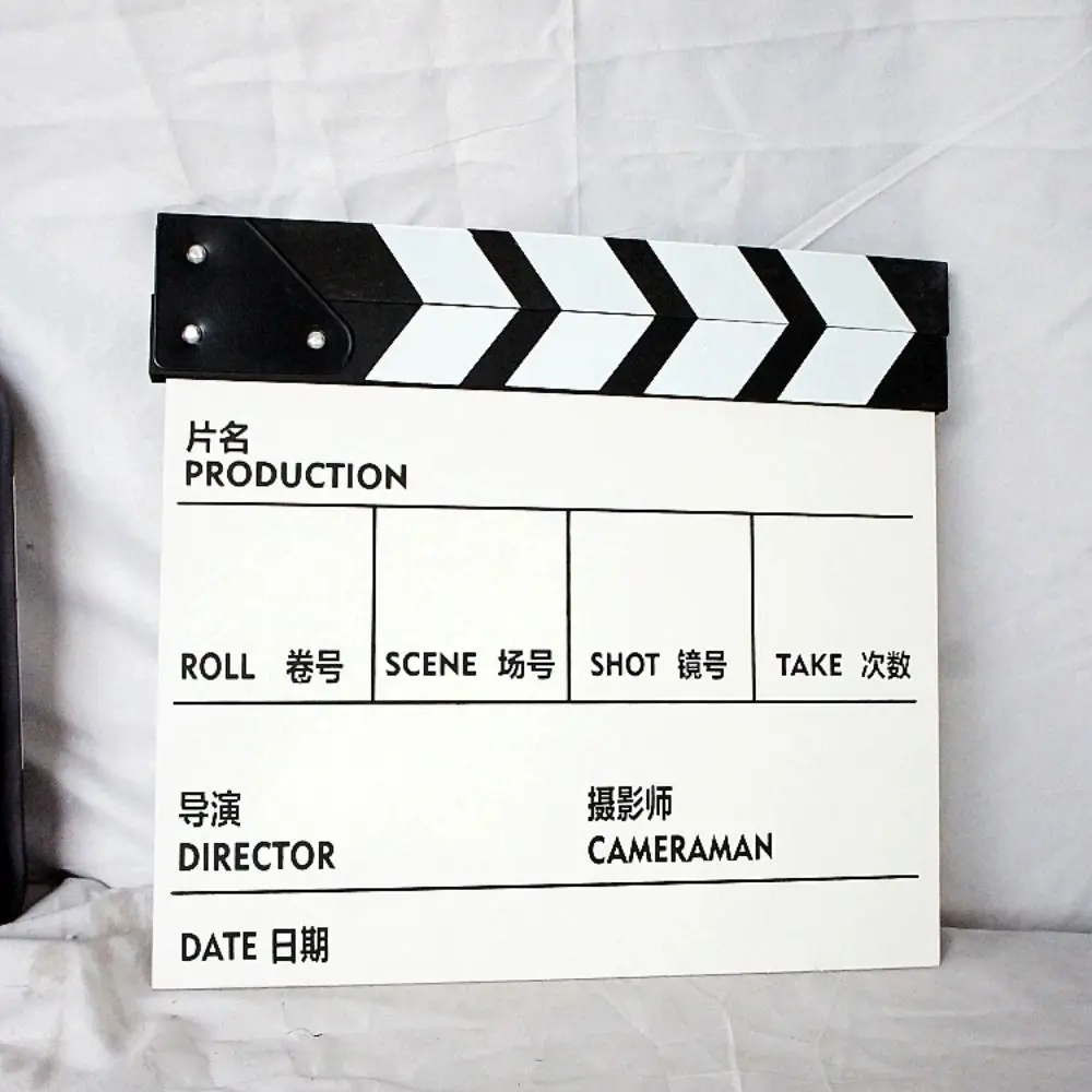 

Wooden Regisseur Scene Clapperboard Regisseur Board Photography Ornaments Regisseur Clapping Board Creative Personalized