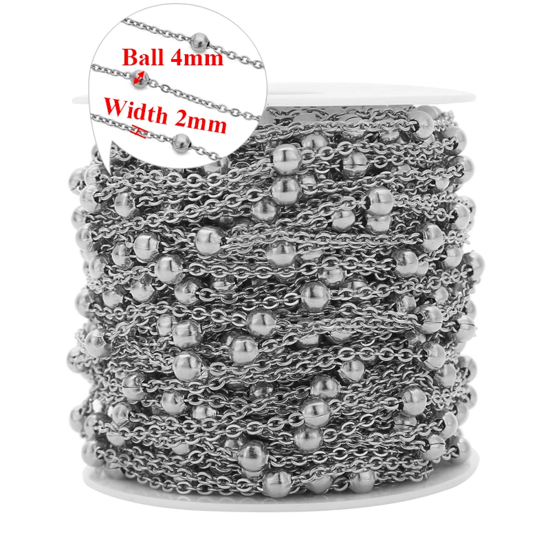 2 Meters Stainless Steel Satellite Cable Link Beads Chains DIY Bracelet Jewelry Making Necklace  Accessories Handicraft Anklets