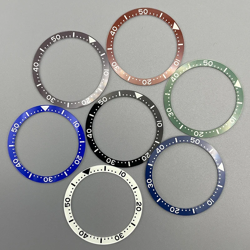 38mm Flat Acrylic Luminous Watch Bezel 38*31.5mm Bezel Insert Fits NH35 NH36 Movement SKX007 SKX009 Watch Cases Watch Ring Parts view 2