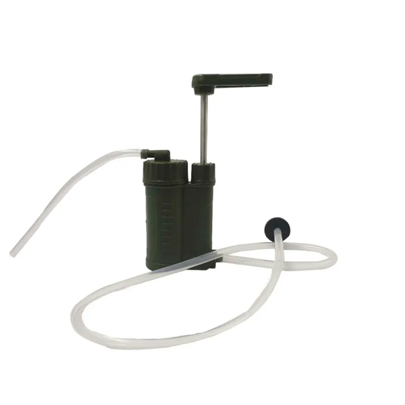 New Military Green Outdoor Individual Emergency Water Purifier with Compass Whistle Gadget Ultrafiltration Water Purification