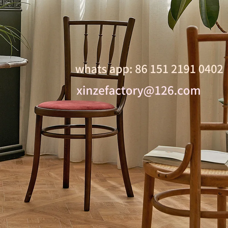

Customizable French Solid Wood Dining Vintage Chair Coffee Shop Restaurant Sonnet Chair Dining Table Chair