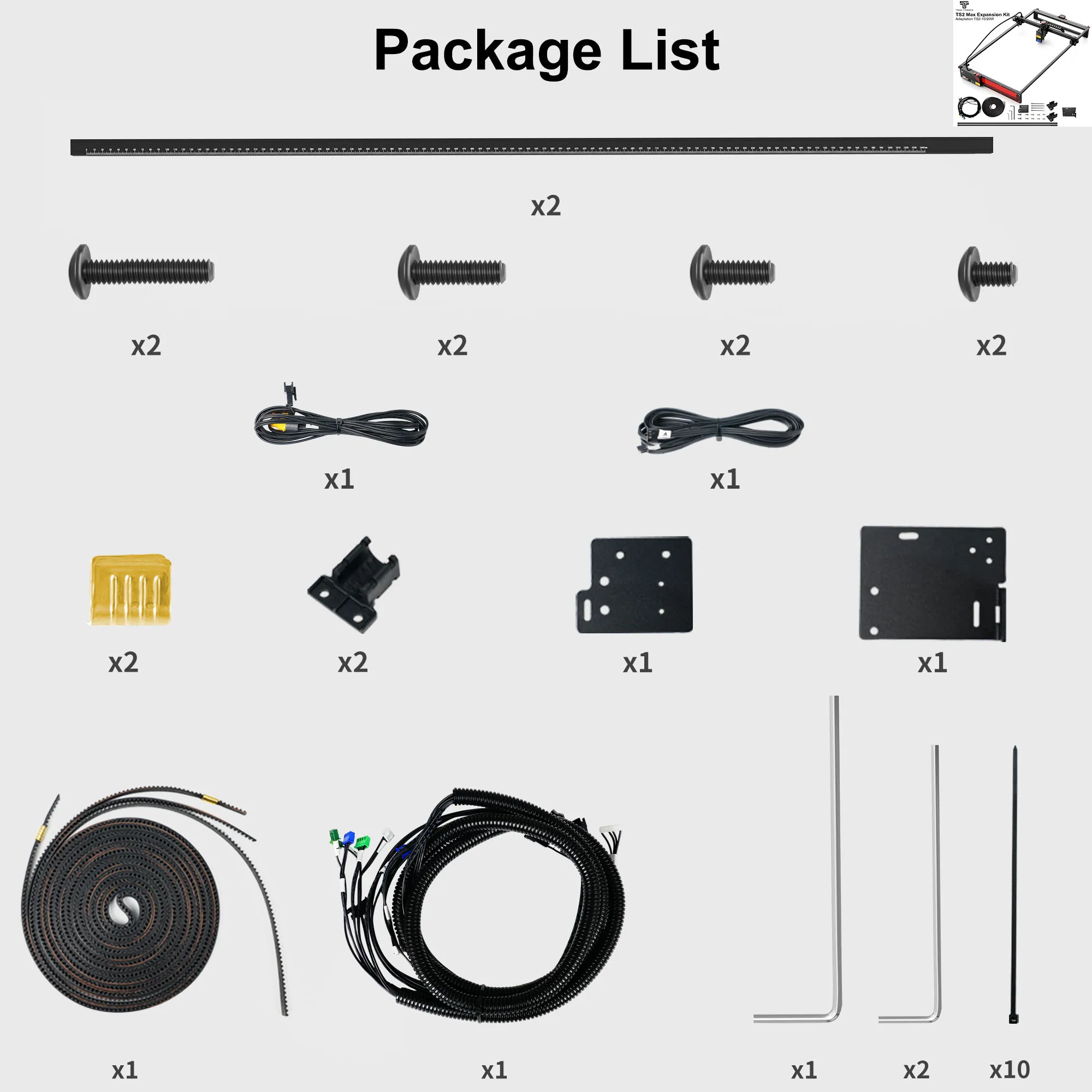 

Комплект расширения зоны гравировки TWO TREES TS2 (450*900 мм) для лазерных граверов TS2-10W и TS2-20W (удлинитель оси Y)