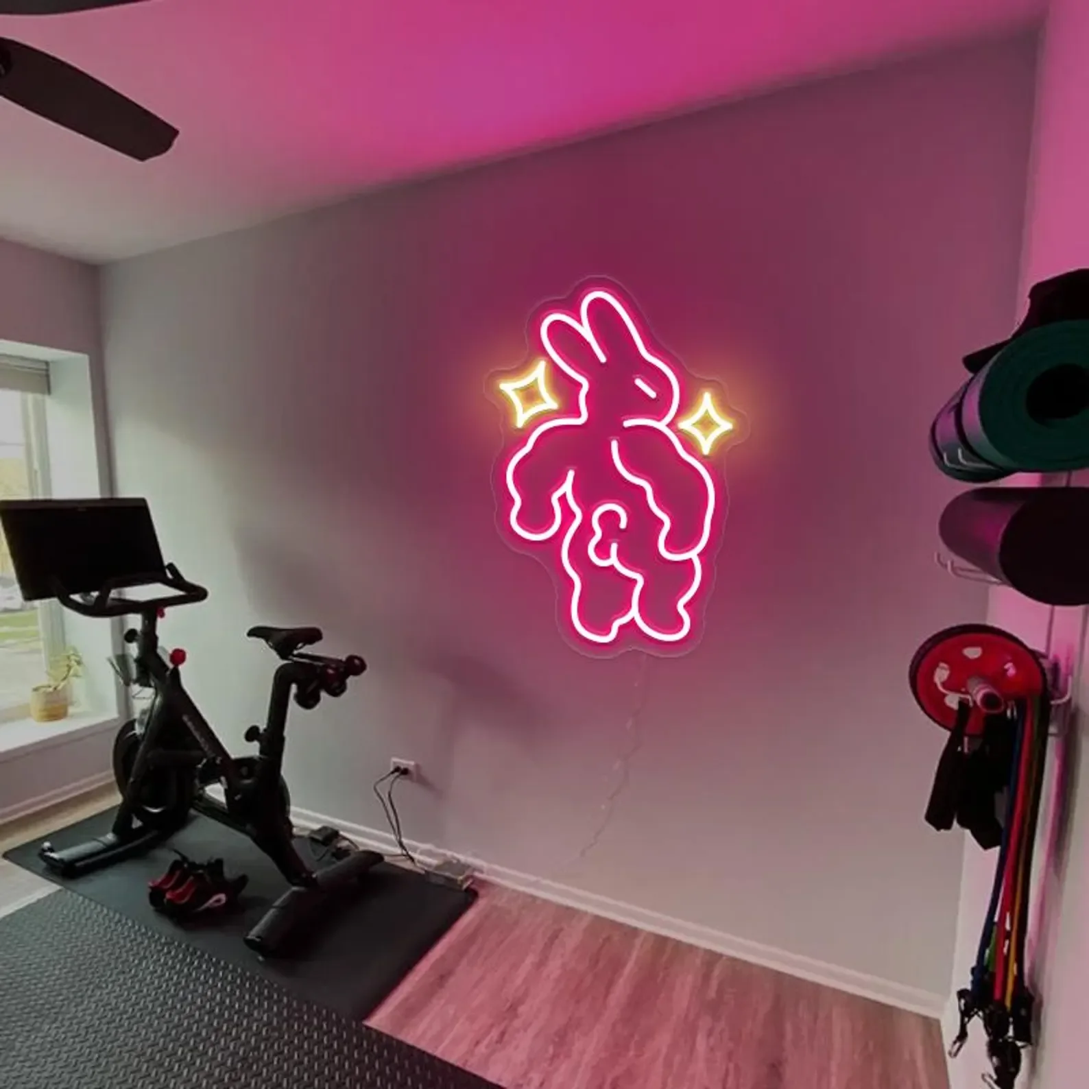 

Strong Bunny Neon Sign,Funny Gym Muscle Rabbit Neon Sign,Easter Fitness Bunny,Gym Room Neon Decor ,Fitness Club Art Decor