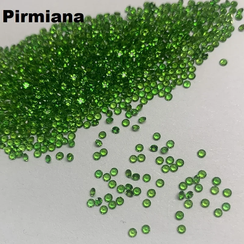 

Pirmiana Heated Natural Diopside Small Size Round 0.8-2.0mm 100pcs/Bag Green Color Gemstones for Diy Jewelry