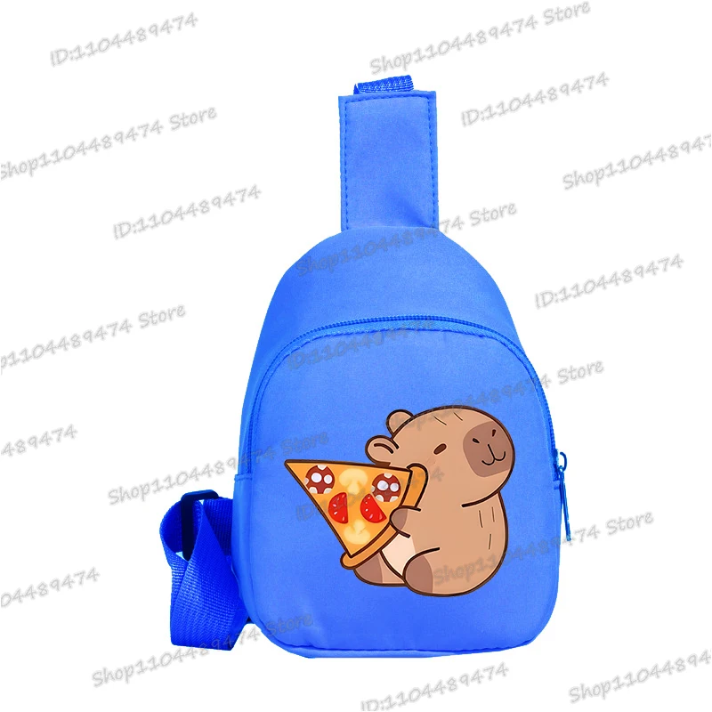 الكرتون كابيبارا حقيبة الصدر لصبي فتاة مضحك الحيوان كابيبارا طباعة في الهواء الطلق حقيبة ساعي الاطفال محفظة نسائية للعملات المعدنية حقيبة كروسبودي الموضة