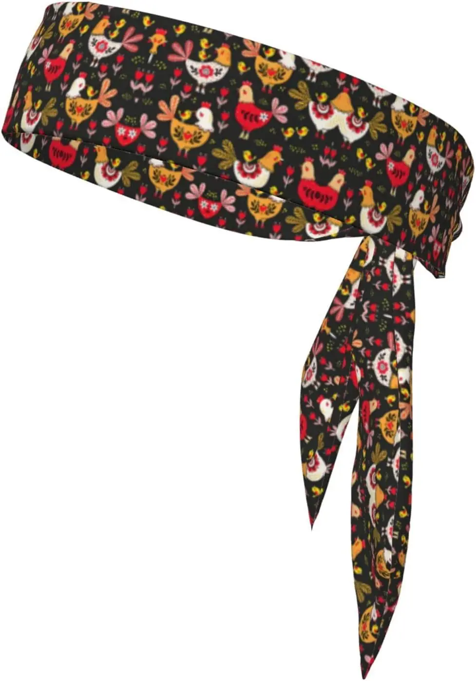 

Cute Rooster Chickens Print Elastic Sports Head Tie Sweat Wicking Headband for Men and Women for Tennis Karate