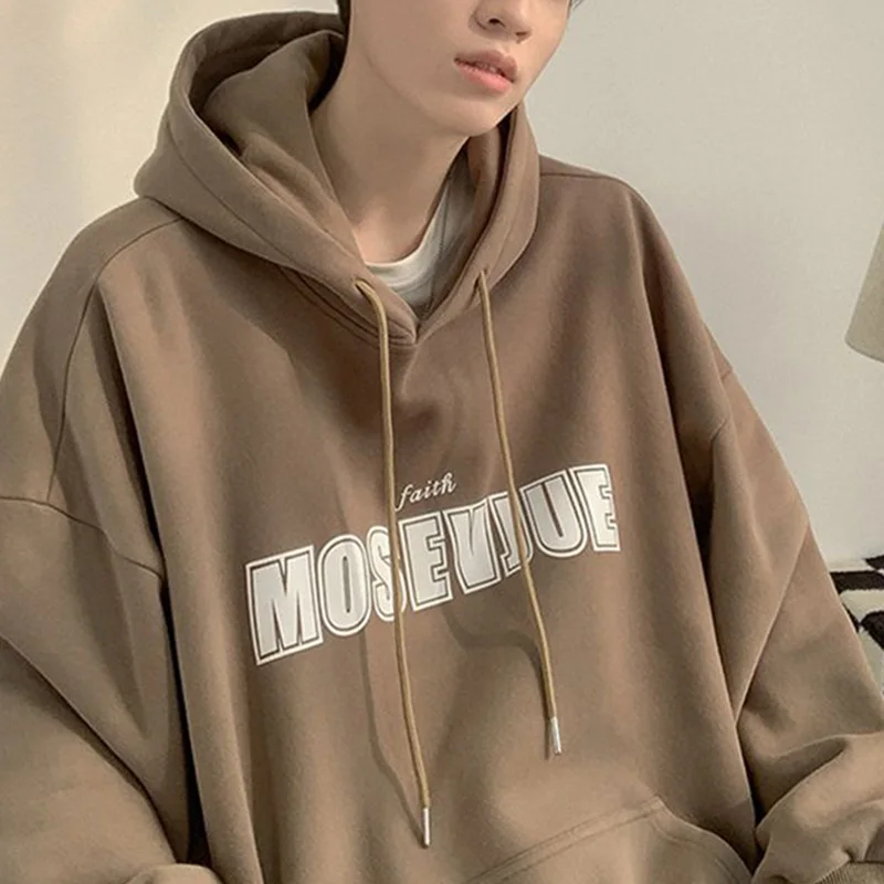 

Fashion Hooded Spliced Pockets Letter Hoodies Men's Clothing 2023 Autumn New All-match Tops Oversized Loose Casual Sweatshirts