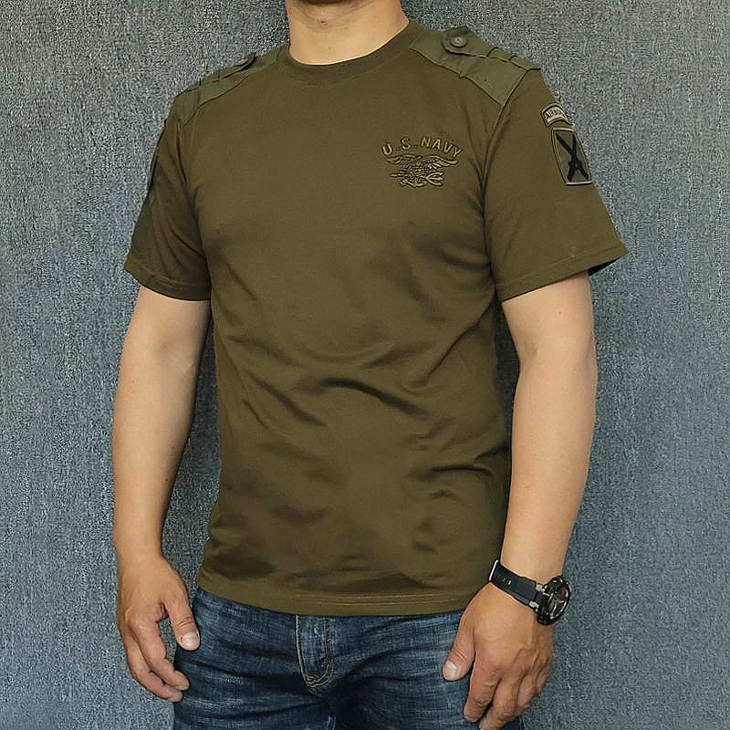 Army Tactical T-shirt Men's Spring Autumn Long Sleeve Military T Shirt Combat Clothes Uniform Tops Round Neck Cotton Tee 4XL
