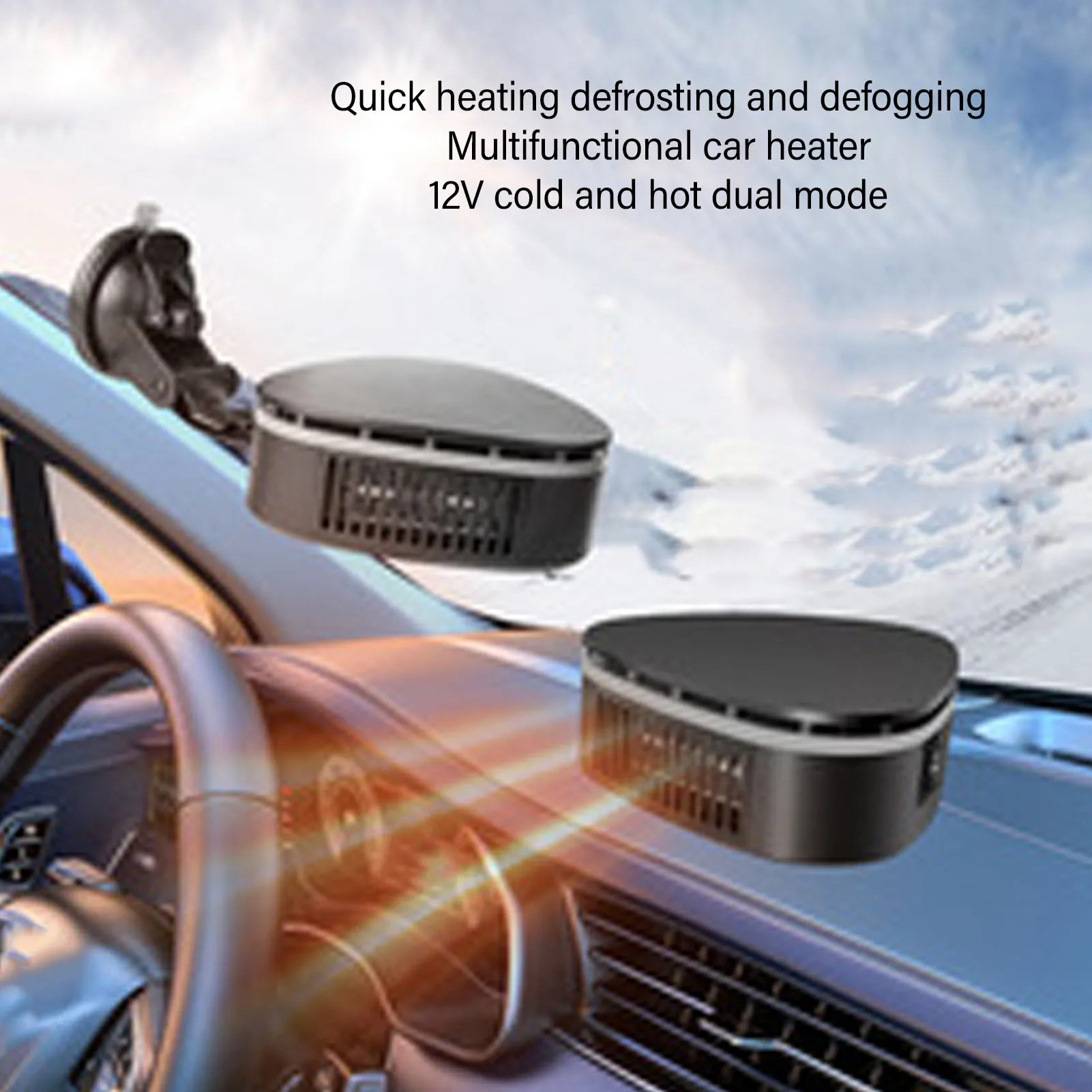 12V Car Heater Portable Car Heater Defroster Car Windshield Defogger Defroster for Quick Heating Defrosting Defogging Base Model