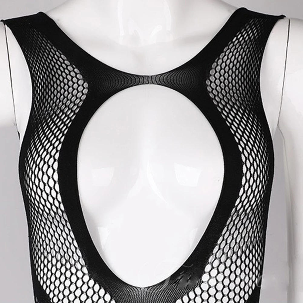 

One Size Mens Hot Sexy Lingerie Perspective Mesh Body Stockings Fishnet Crotchless Full Bodystocking Bodysuit