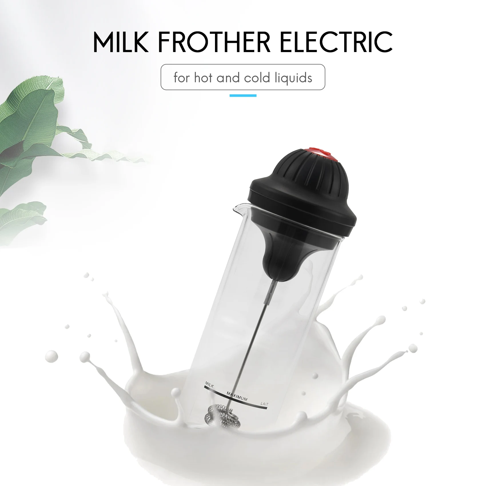 Milk Frother Electric Foamer Coffee Foam Maker Milk Shake Mixer Battery Milk Frother Jug Cup