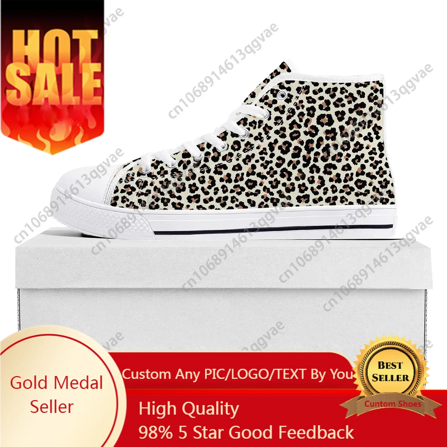 

Leopard Print Fashion High Top High Quality Sneakers Mens Womens Teenager Canvas Sneaker Tide Printed Causal Couple Custom Shoe