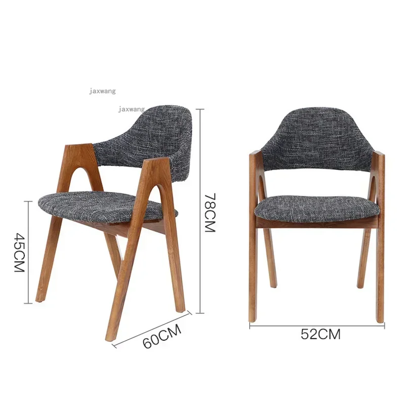 Solid Wood Kitchen Back Dining Chair Modern Minimalist Home Dormitory Leisure Chairs Nordic Balcony Cloakroom Lazy Armchairs L