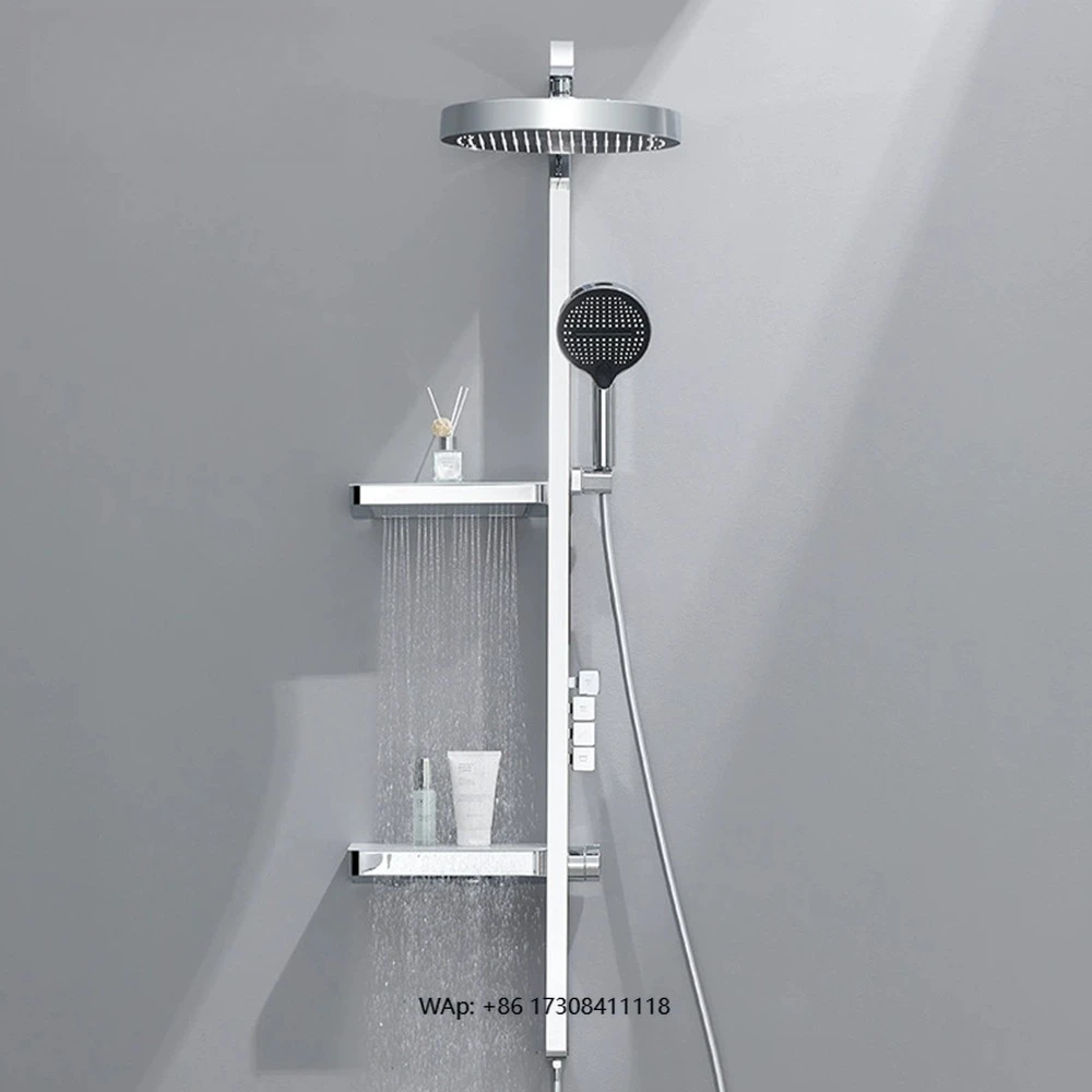 Project with high quality chrome plating rust-proof  bathroom shower device system removable hand-held