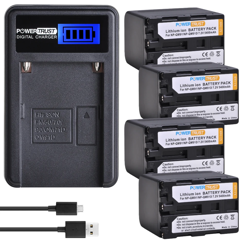 5400mAh NP-QM91D NP-QM91 Battery NPQM91D for Sony CCD-TRV328 338 DCR-DVD300 301 DCR-TRV70 80 250 260 DCR-HC14 DCR-PC105 330E