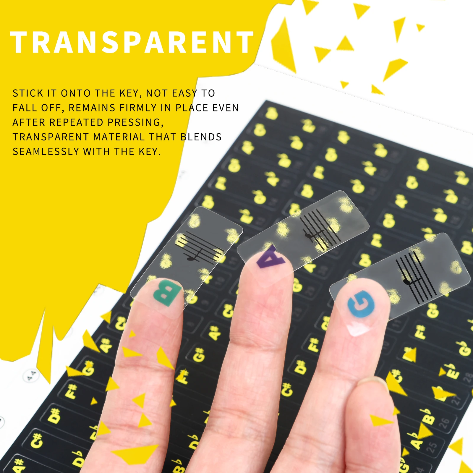 IRIN انفصال البيانو ملصقات لوحة المفاتيح الموسيقى مائي ملاحظات 49/54/61/88 مفتاح البيانو الإلكتروني الطيف ملصق رمز للوحة المفاتيح #6