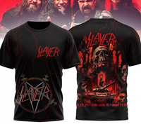 Popular Metal Rock Band Slayer 3D Print T-shirts Men's Hip Hop Style Street TShirt Fashion Short Sleeve Top Oversized Streetwear