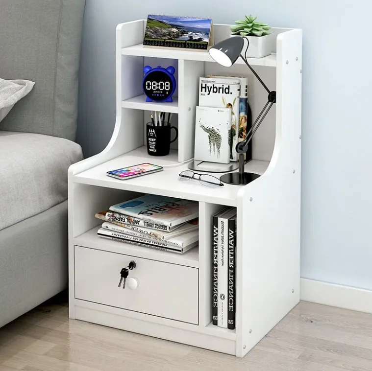 Modern Bedroom Furniture Wooden Night Stand Bedside Table with 2 Drawers