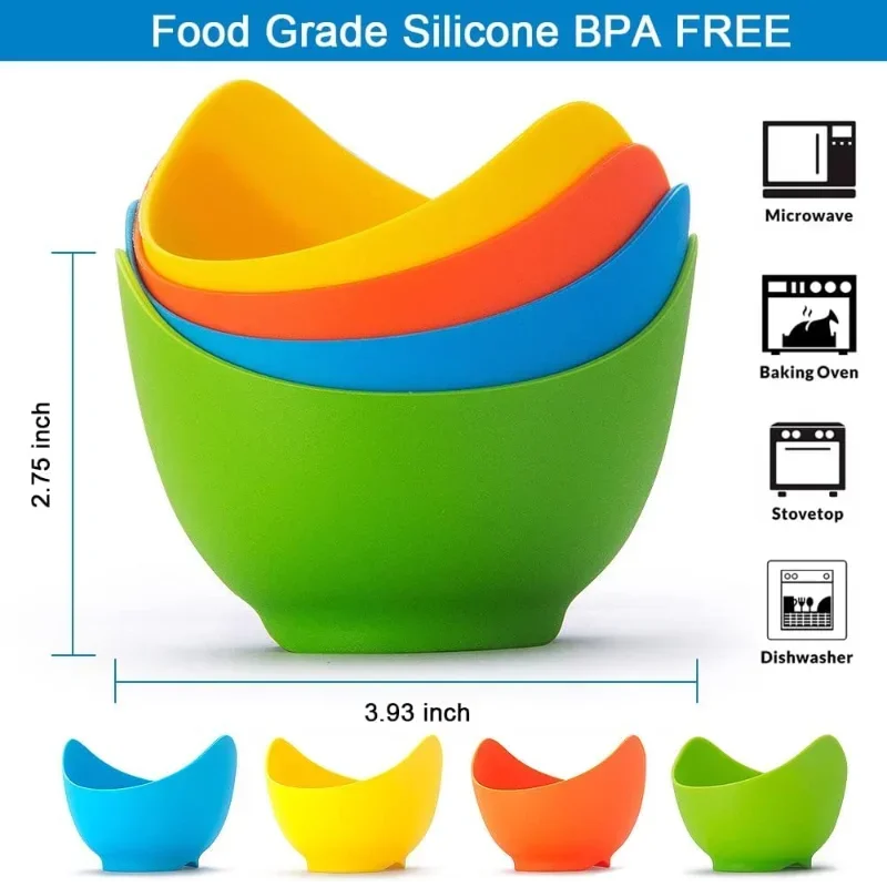 Copo de ebulição líquido de ovo de silicone com stent anular antiaderente copo líquido de ovo é adequado para fritadeira de ar forno fogão bolo de ovo cozido