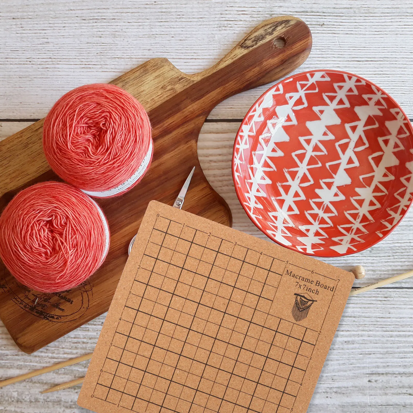 

1 set 1 Set Grid Macrame Board Wood For Knotting Projects T Pins Durable Craft Tool Reusable Jewelry Making Supplies Handicrafts