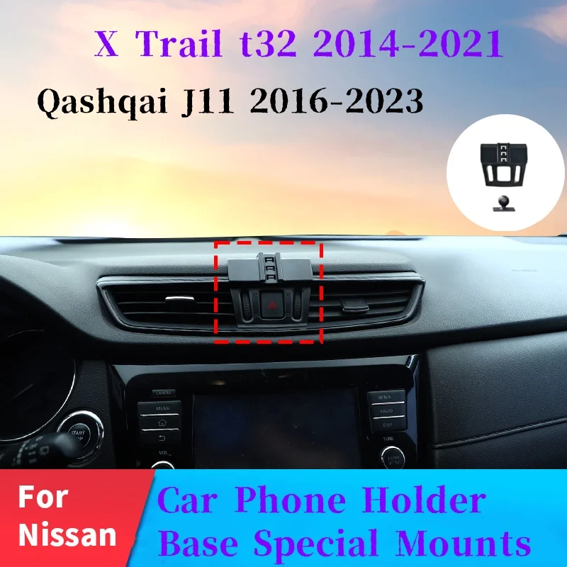 Car Phone Holder Magnetic Magsafe Mounts For Nissan Qashqai J11 2016 2017 2018 2019 -2023 Wireless Charging Bracket Accessories