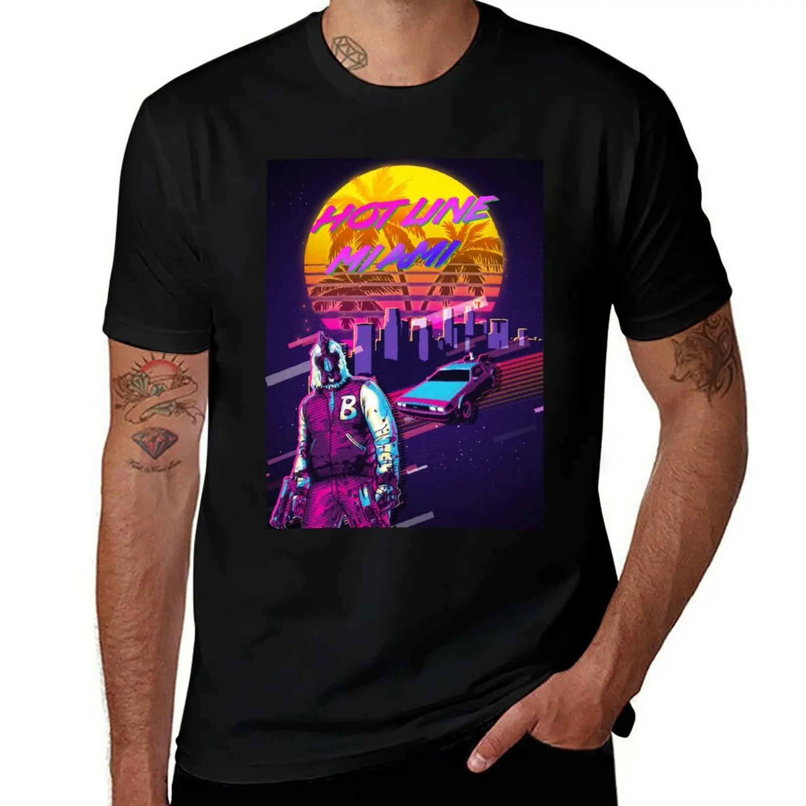 Hotline Miami Outrun T-Shirt man t shirts graphic T-Shirt
