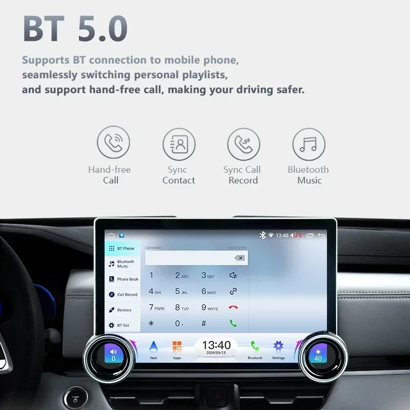 2025  11.5 Inch Universal Android Auto Carplay Multimedia System DSP Stereo 2K Infinite Dual Knob GPS RGB Car Radio QLED Screen view 4