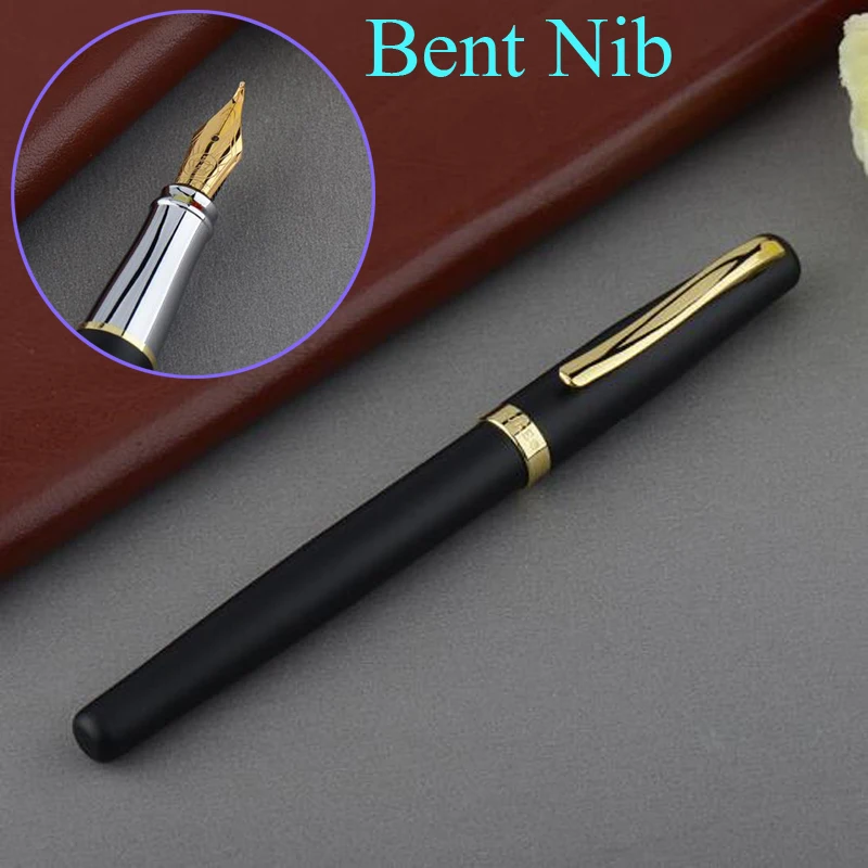 

Duke 209 Wholesale Price Steel Fude Calligraphy Fountain Pen Bent Nib Matte Black With Gold Clip Advanced For Office & Home
