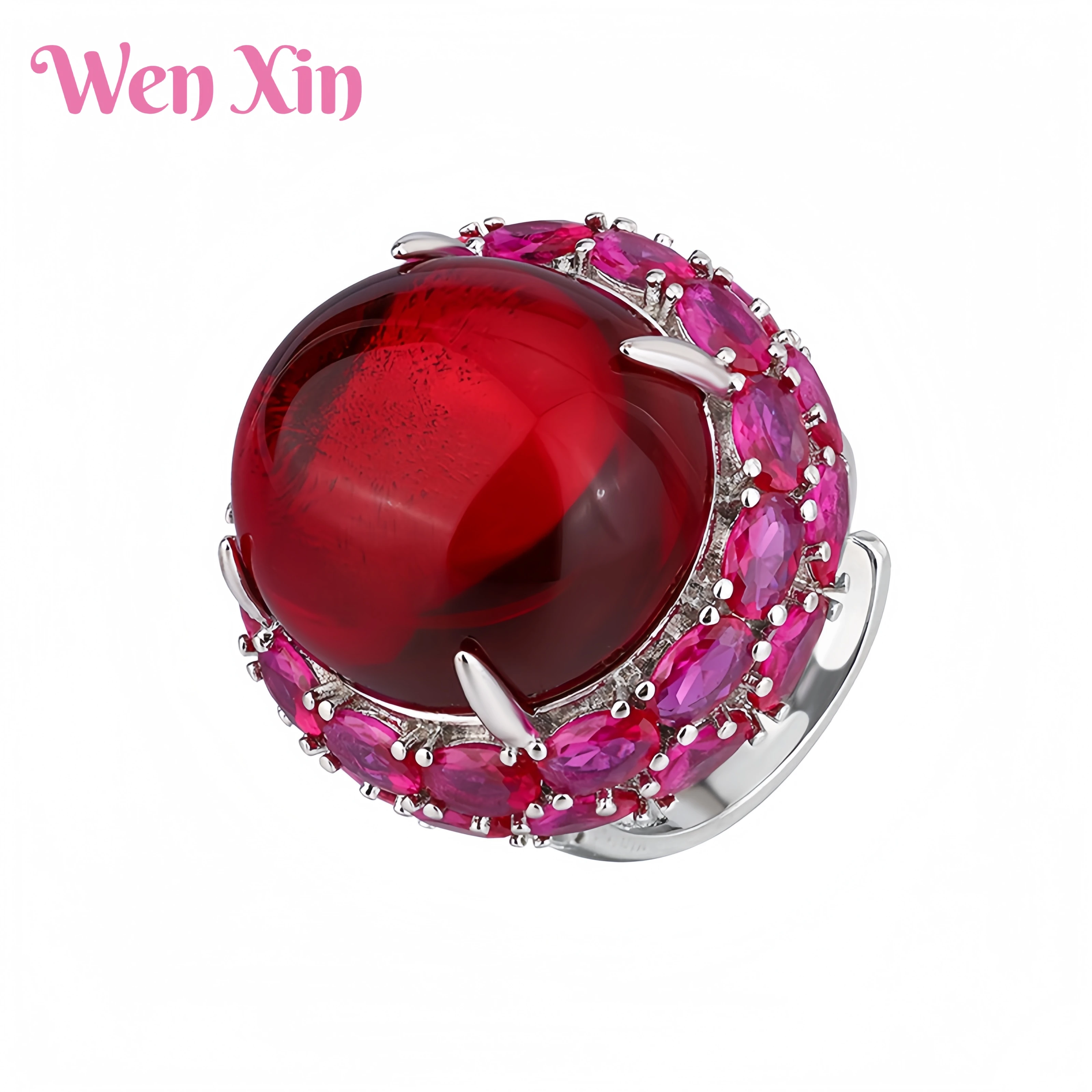 

WENXIN Brand MUSHAN MCT Fine Copper Base Gold-Plated Ice Seed Fluorescent Circular Ring Fashion Jewelry Accessories Women